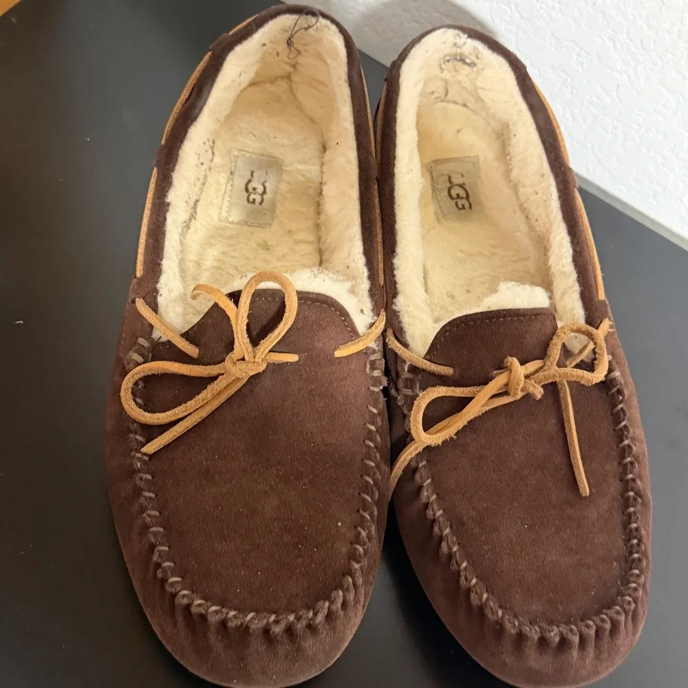 UGG Alder Mens Suede Moccasin Loafer Slippers Brown 1003419 Size 10